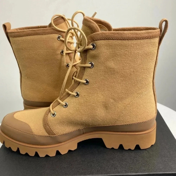 NEW J CREW Gwen canvas lace-up lug-sole boots 8 - Picture 7 of 15